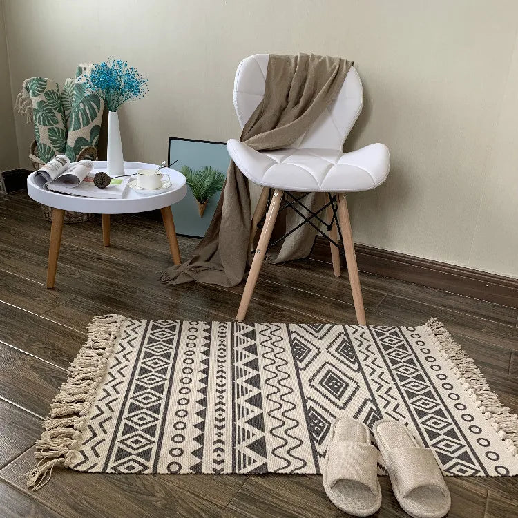 Navak Teppich, nordischer Teppich aus Baumwolle und Leinen, für Zuhause, Wohnzimmer, Sofa, Couchtisch, Decke, Schlafzimmer, Nachttisch, Bodenmatte, Fußmatte, maschinenwaschbar