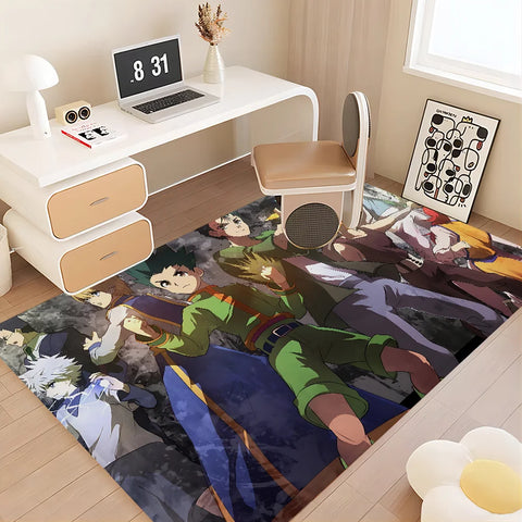 Navak Teppich Hunter X Hunter Anime Flurteppich rutschfeste Waschküchenmatte Wäschedekor Balkon Kind Wohnzimmer Toilettenteppich