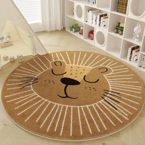 Navak Carpet Nordic Style Carpets for Living Room Plush Round Bedside Rug Large Area Children Bedroom Decor Carpet Thickend Cartoon Floor Mat