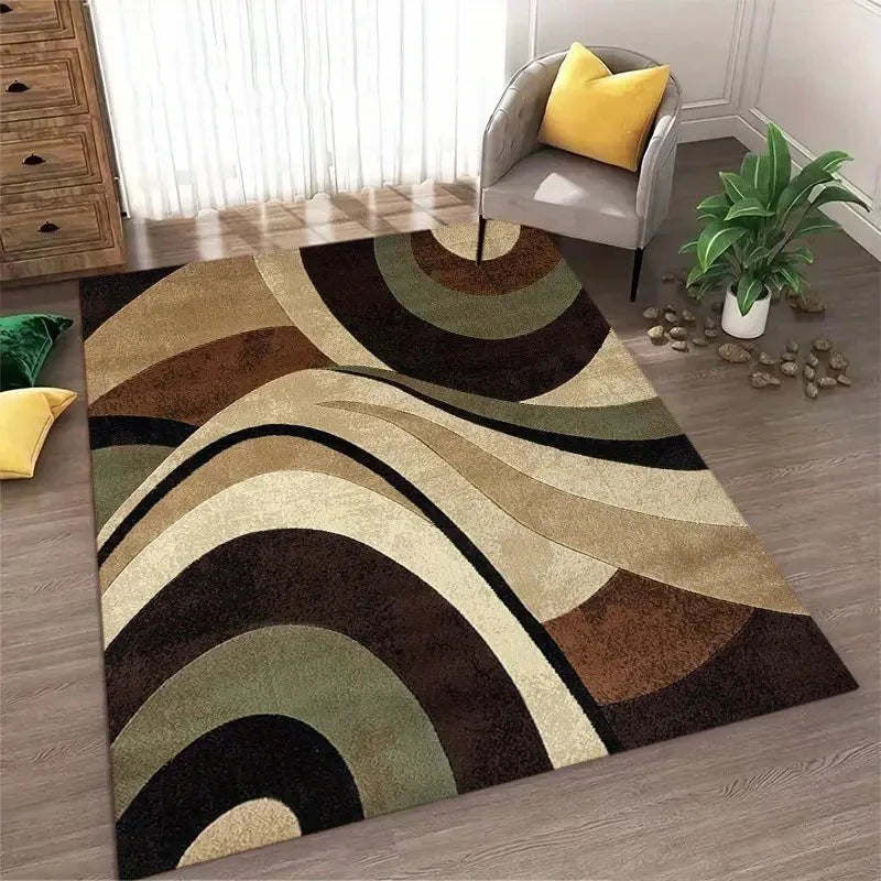 Navak Teppich, nordischer Stil, abstrakter geometrischer Teppich, rutschfester, waschbarer Teppich für Wohnzimmer, Schlafzimmer und Heimdekoration, Bodenmatte