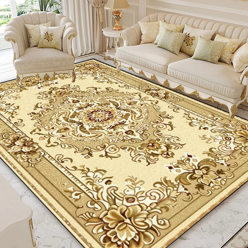 Navak Carpet European Style Home Decoration Rugs Living Room Retro Flower Carpet Hall Sofa Large Area Rug Non-slip Room Doorway Soft Foot Mat