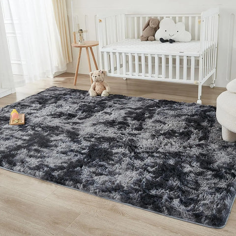 Navak Carpet Silky Plush Fluffy Carpet Soft Shaggy Sofa Area Rug for Living Room Bedroom Floor Mat Kids Play Cushion Home Decor Gray Beige