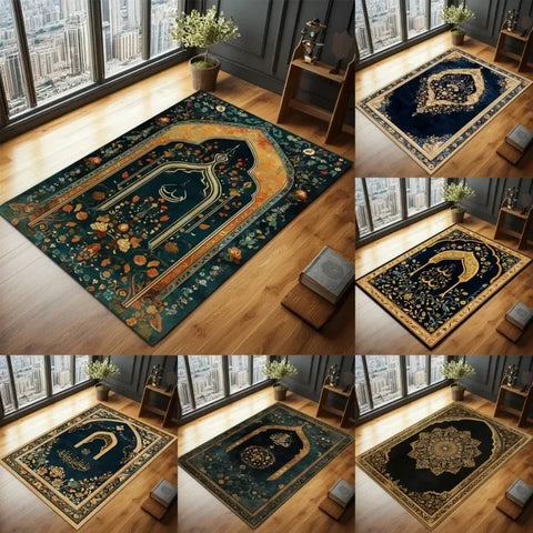 Navak Carpet Exclusive Picks, verbessertes Material, Schlingenflor, eleganter islamischer Gebetsteppich, exquisites Gebet, muslimisches kreatives Geschenk, einfache Aufbewahrung, Heimdekoration