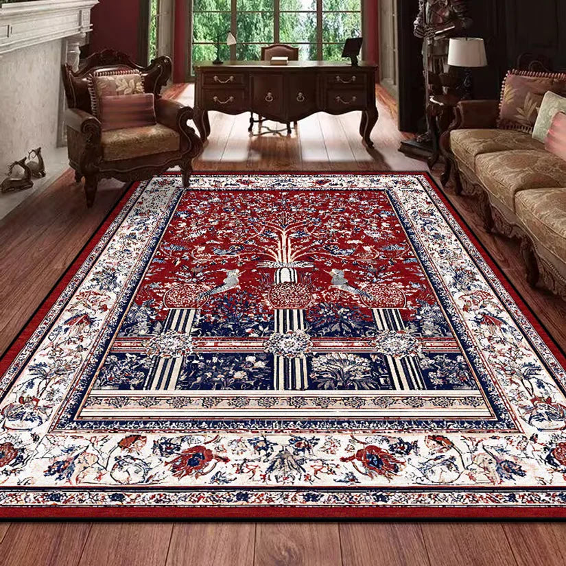 Navak Carpet Retro Persian Carpet for Living Room Boho Decor for Room Balcony Rug Large Luxury Red Bed Decoration Home Mats Bedside 160x230
