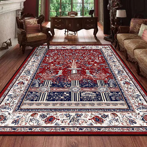 Navak Carpet Retro Persian Carpet for Living Room Boho Decor for Room Balcony Rug Large Luxury Red Bed Decoration Home Mats Bedside 160x230