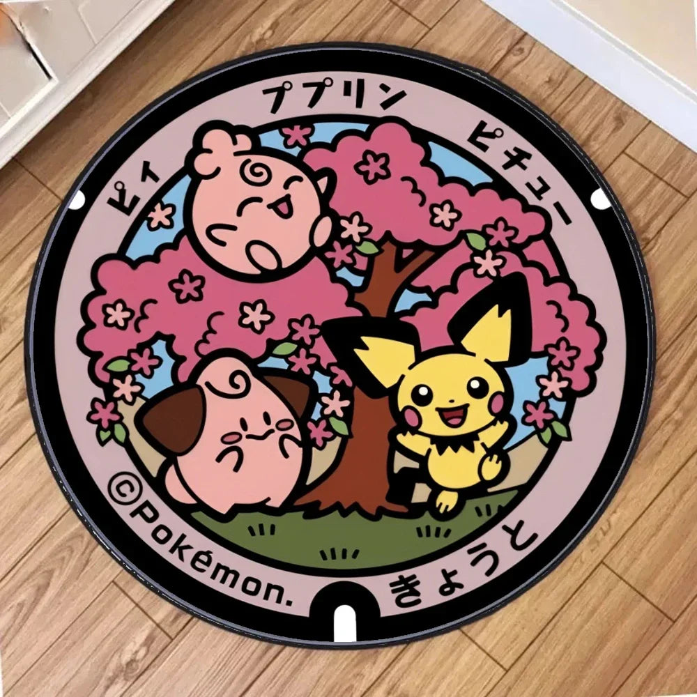 Navak Carpet Daily Picks Cute Pokemon Wartortle Round Rug for Living Room Decor Bedroom Rug Lounge Balcony Sofa Mat Swivel Chair Mat Kids Gift
