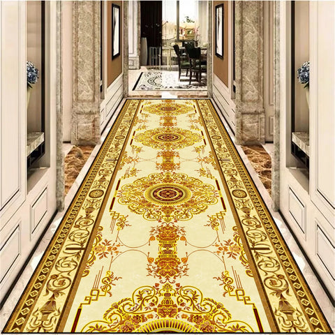 Navak Teppich Europäische Dekoration Langer Korridorteppich Wunderschöne Flurteppiche Rutschfester Treppenteppich Home Runner Gangbodenmatte Anpassbar