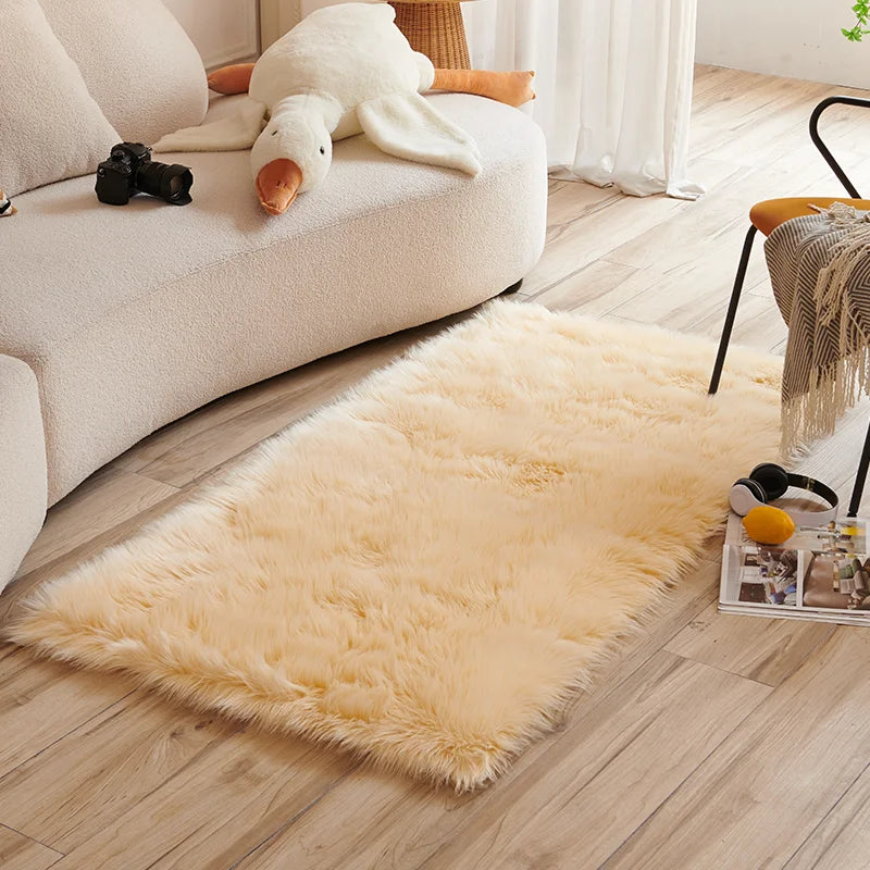Navak Teppich, Kunstfell-Teppich, rosa, für Kinder, für Mädchen, Schlafzimmer, Nachttisch, Wohnzimmer, flauschig, pelzig, zottelig, Bodenmatten, Heimdekoration