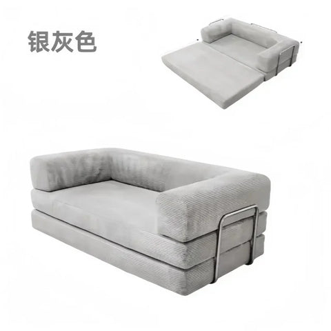 Navak Carpet Italienisches minimalistisches Retro-High-End-Cord-Wohnzimmersofa, komprimiertes Sofa, Schlafsofa, faltbar, waschbar, anpassbar
