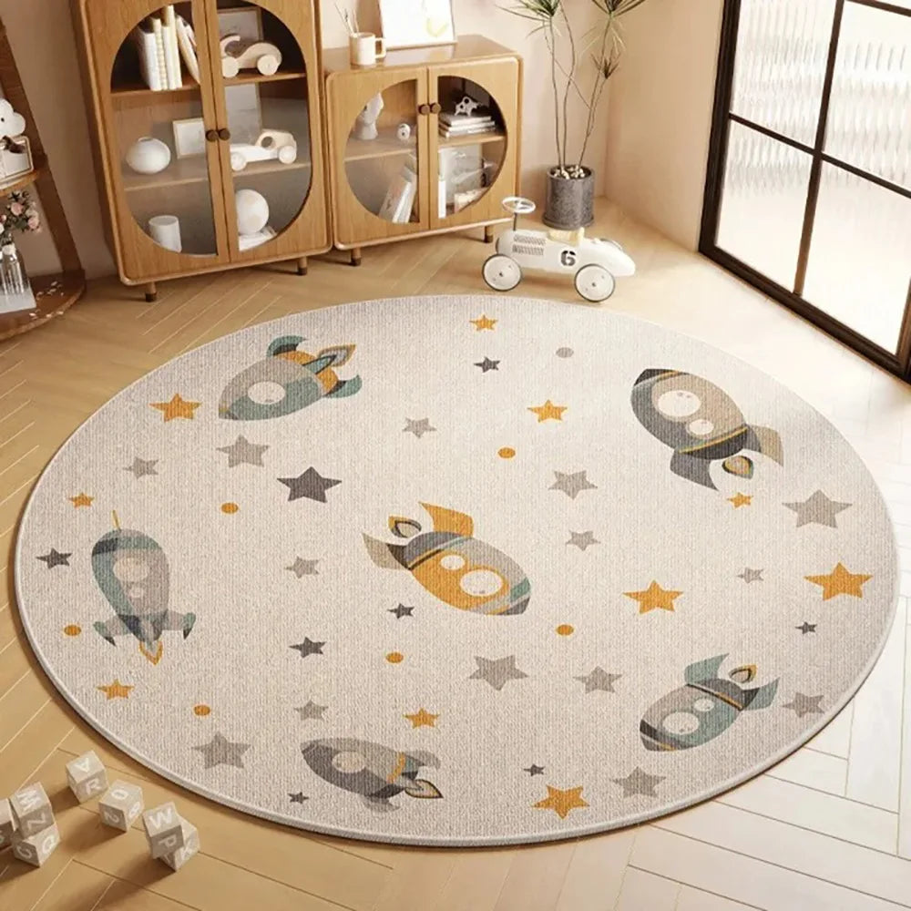 Navak Carpet Exclusive Picks Flanell-Teppich, Cartoon-Spiel, Wohnzimmermatte, runder Teppich, Couchtisch, Sofakissen, schmutzabweisend, rutschfest, Heimdekoration