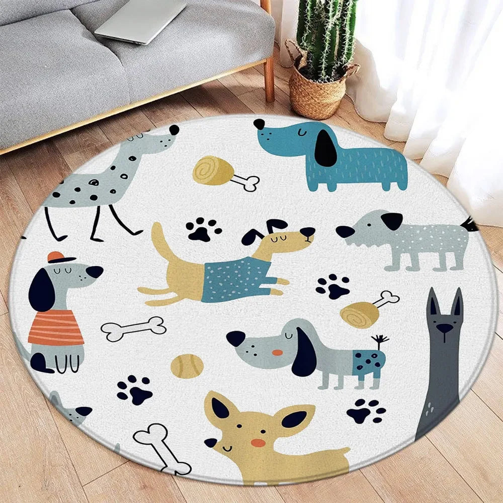 Navak Teppich, Cartoon-Design, rund, für Ozean, Fisch, Delfin, Seestern, niedlich, Hirsch, Löwe, Elefant, Tiger, Kinder-Schlafzimmermatte, Heimdekoration, Wohnzimmer, Bodenteppich