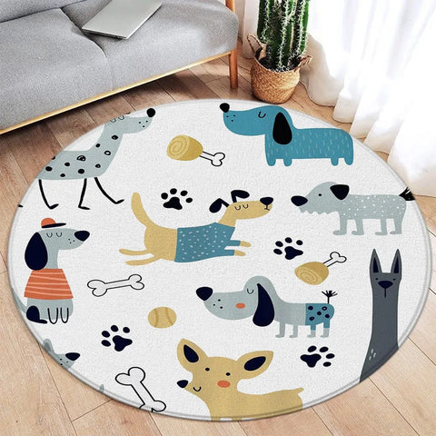 Navak Teppich, Cartoon-Design, rund, für Ozean, Fisch, Delfin, Seestern, niedlich, Hirsch, Löwe, Elefant, Tiger, Kinder-Schlafzimmermatte, Heimdekoration, Wohnzimmer, Bodenteppich