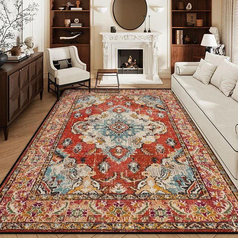Navak Carpet Bohemian Style Rugs for Bedroom Large Carpet Living Room Decoration Retro Carpet Fluffy Soft Lounge Floor Mat Thickend Plush Rug