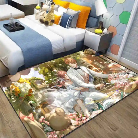 Navak Carpet Exclusive Picks Japanischer Anime-Schlingenteppich – maschinenwaschbarer Nachttischteppich für Airbnb, Hotel, gemütliche Wohndekoration