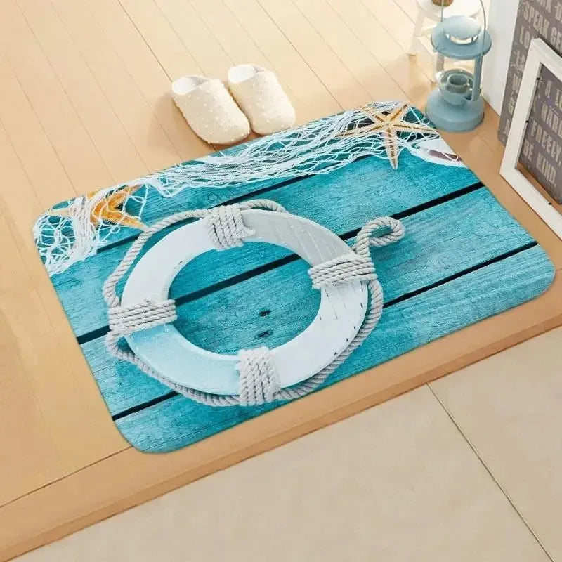 Navak Carpet Beach Seesternmuster Fußmatte Wohnzimmer Eingangsbereich Eingangsteppich Heimdekoration Küche Badezimmer saugfähige Bodenmatte