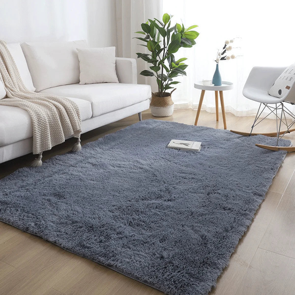 Navak Teppich, pelziger Teppich, Wohnzimmermatte, modernes Schlafzimmer, nordischer Stil, Dekorationsteppich, groß, schwarz, grau, weiß, rutschfeste Kinderteppiche