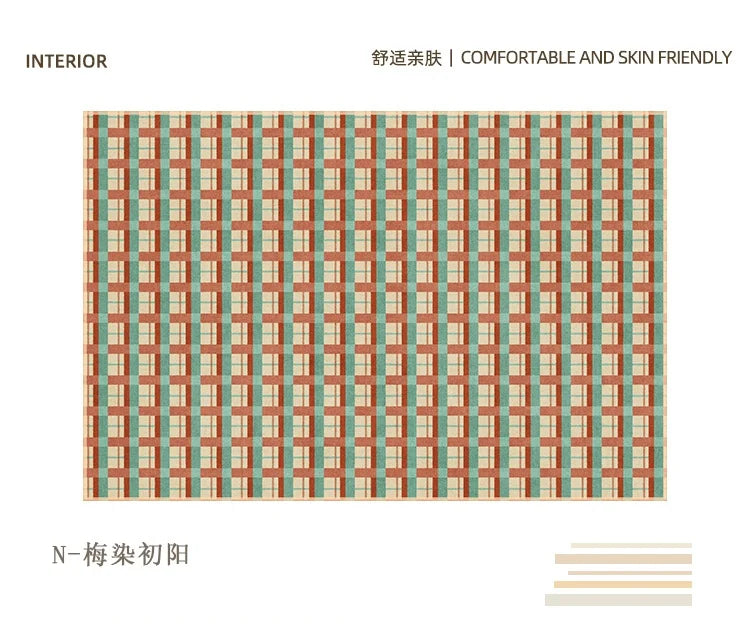 Navak Carpet Retro-Luxus-Teppiche für Schlafzimmer, dicker Plüsch-Nachttischvorleger, große Fläche, Wohnzimmerdekoration, Schachbrett-Teppich, Zuhause, flauschige, weiche Matte