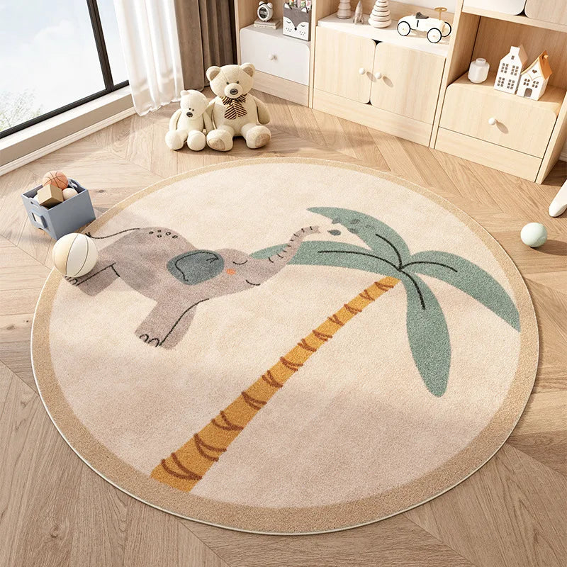 Navak Teppich, Cartoon-Stil, Schlafzimmer-Dekor, Plüsch-Teppich, flauschige, weiche Bodenmatte, süße runde Teppiche für das Wohnzimmer, dicker, rutschfester Lounge-Teppich