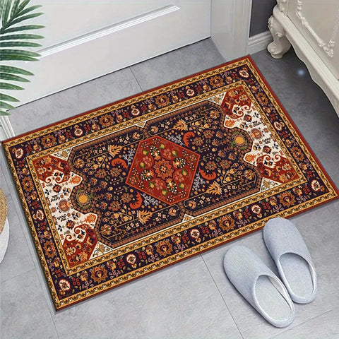 Navak Carpet Crystal Velvet Luxus-Teppich im böhmischen persischen Stil | Polyestermaterial, rutschfeste dekorative Bodenmatte für Schlafzimmer und Wohnzimmer