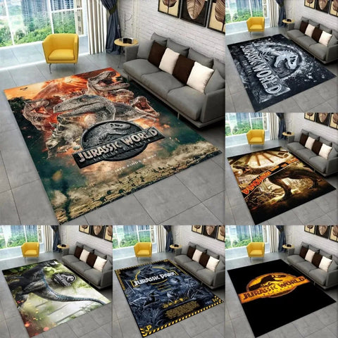 Navak Carpet 3D J-Jurassic Park Dinosaurier-Teppich, großer Teppich, Schlafzimmer, Kinderspielzimmer, Bodenmatte, rutschfest, Wohnzimmer-Dekor, lustiger Sofa-Akzent