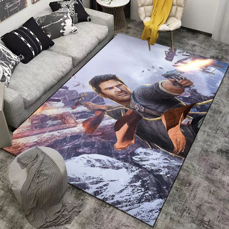 Navak Carpet Game-Uncharted Area Rug,Carpet for Home Living Room Bedroom Sofa Doormat Kitchen Decor,Non-slip Floor Mat Home Accessories
