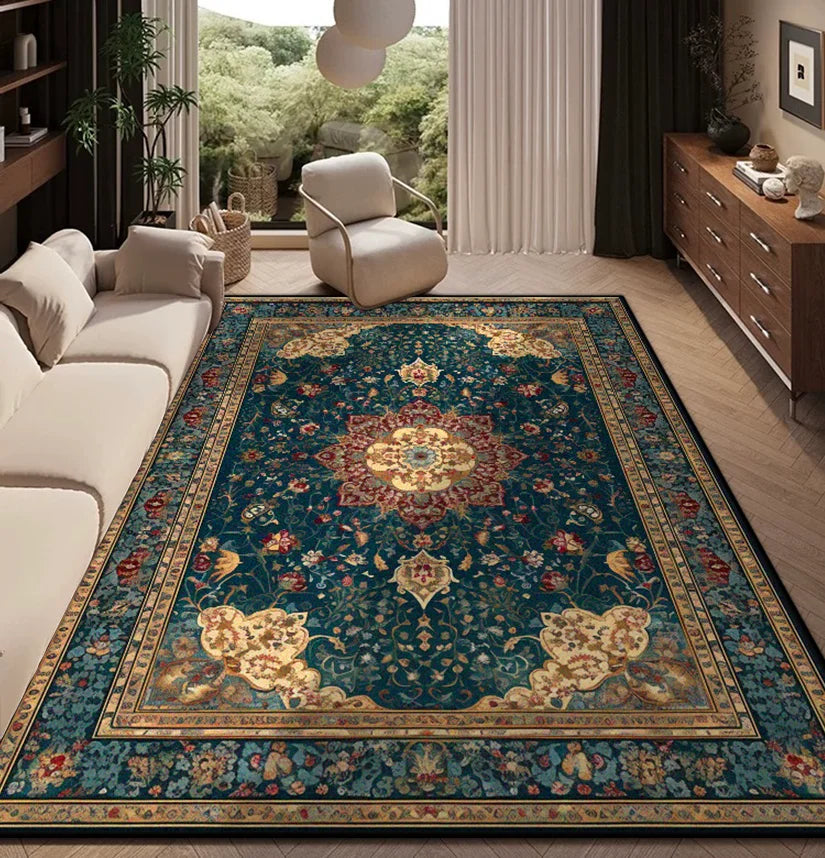 Navak Teppich, Teppich für Wohnzimmer, persische Retro-Dekoration, Zuhause, Schlafzimmer, Nachttisch, weiche, rutschfeste Matte, Boden, Lounge, leicht zu reinigen, flauschiger Plüschteppich