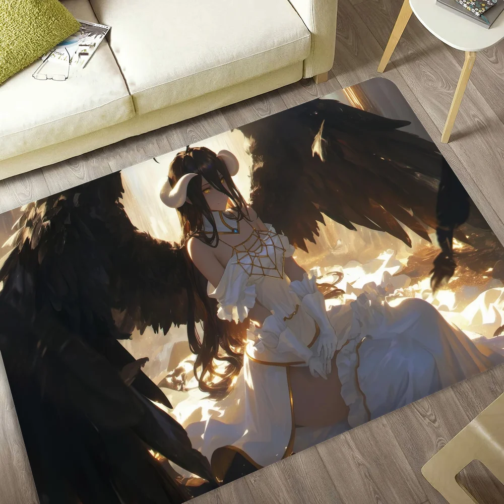 Navak Teppich Gamer Albedo Anime Sexy Girls Bodenmatte Nordischer Stil Home Fußmatte Badezimmer-Toilettenmatten Schlafzimmer Hotel Dekor Matte