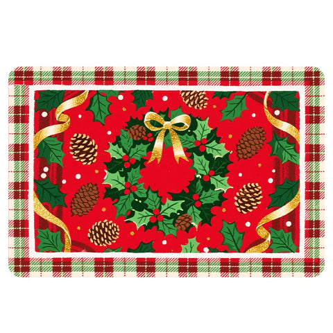 Navak Carpet Exclusive Picks Luxuriöser rot-grüner Flanell-Weihnachtsgeschenk-Teppich, rutschfest, sicher, weich, Feiertags-Bodenmatte, Dekoration, weich, bequem zum Stehen