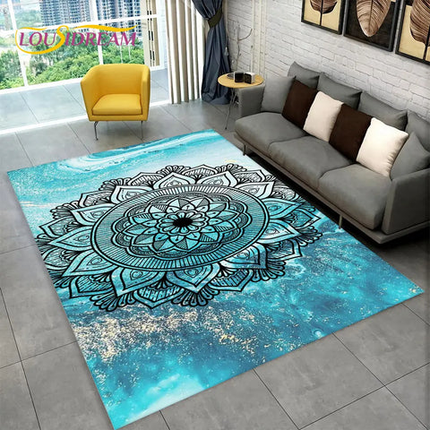 Navak Carpet Bohemia Mandala Geometrischer Teppich, Teppich für Zuhause, Wohnzimmer, Schlafzimmer, Sofa, Fußmatte, Küchendekor, rutschfeste Fußmatten für Kinder