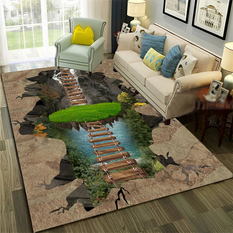 Navak Teppich, 3D-Illusion, Vision, Halluzination, HD-Teppich für Zuhause, Wohnzimmer, Schlafzimmer, Sofa, Fußmatte, Dekor, Kinderbereich, Teppich, rutschfeste Bodenmatte