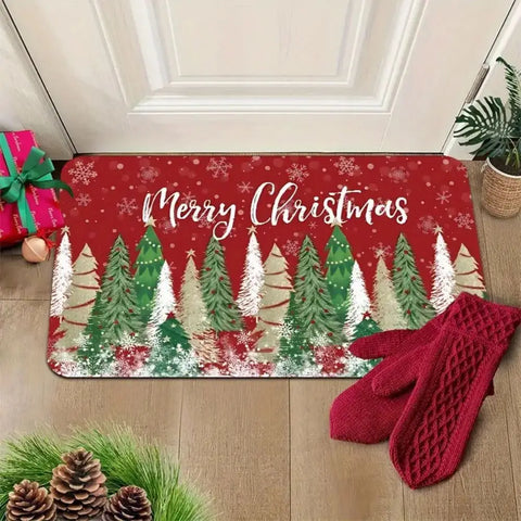 Navak Carpet Exclusive Picks Weihnachtsdeko-Teppich, strapazierfähige und rutschfeste Badezimmer-Fußmatte mit Weihnachtsbaummotiv, Eingangstürmatte, Heimdekoration