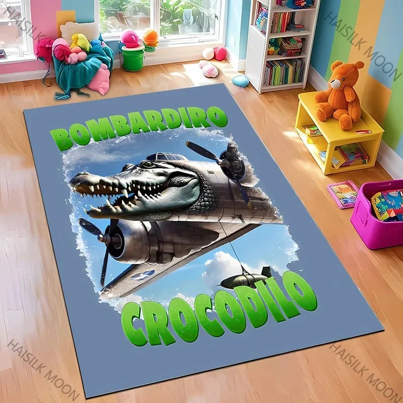 Navak Carpet Daily Picks Erstellt virtuelle Kreaturen, italienischer Brainrot-Cartoon-Teppich, für Wohnzimmer, Schlafzimmer, Nachttisch, Badezimmer, Bodenmatte, Heimteppich, Geschenk