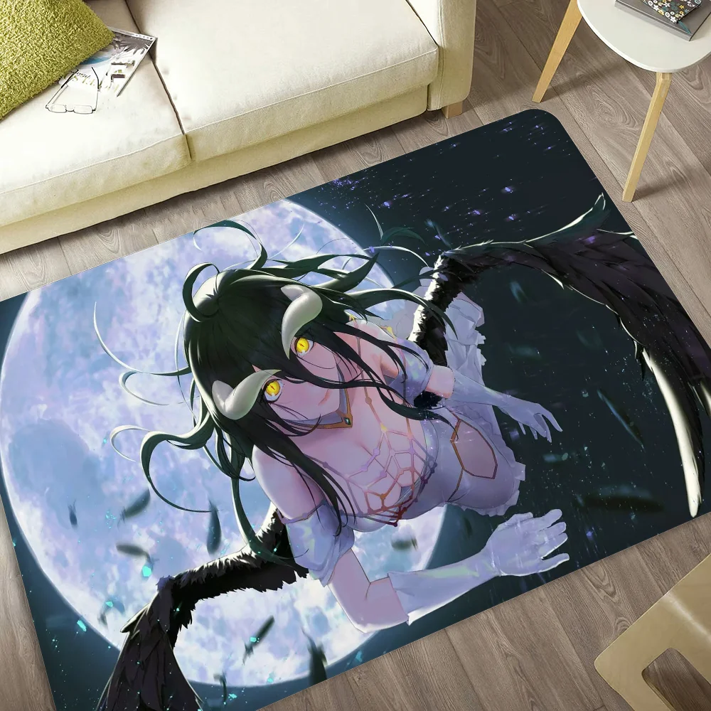 Navak Teppich Gamer Albedo Anime Sexy Girls Bodenmatte Nordischer Stil Home Fußmatte Badezimmer-Toilettenmatten Schlafzimmer Hotel Dekor Matte