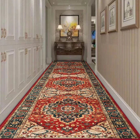 Navak Carpet Persian Retro Long Corridor Carpet Living Room Decoration Home Anti Slip Hallway Runner Rugs Hotel Stairs Passageway Custom Mat