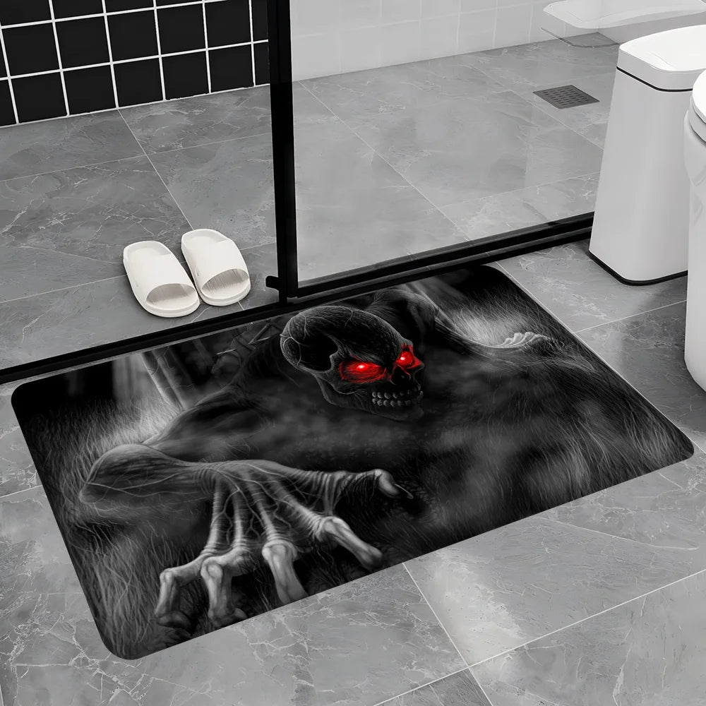 Navak Teppich Dark Horror Skull Anime Bodenteppich Nordischer Stil Home Fußmatte Badezimmer-Toilettenmatten Schlafzimmer Nachttischmatten