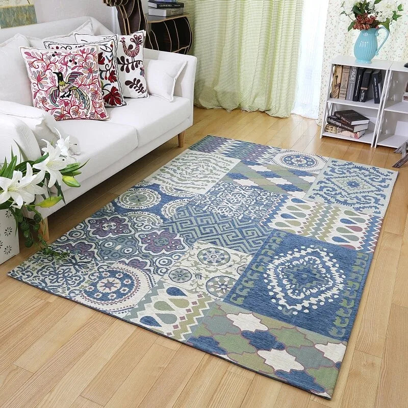 Navak Teppich Kristall-Samtteppich, europäischer Stil, schöne Blumen, Teppich, Wohnzimmer, Sofa, Schlafzimmer, Arbeitszimmer, Küche, Eingangstürmatte, rutschfest, Lig