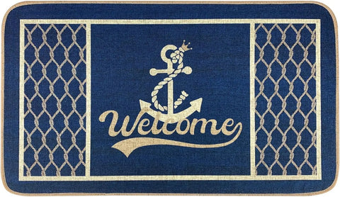 Navak Carpet SHIYUE Fußmatte für Boote, Willkommen an Bord, Matten, nautischer Küstenteppich für den Außenbereich, Heimboote, Eingangsseil, vorne, innen, außen, Eingang