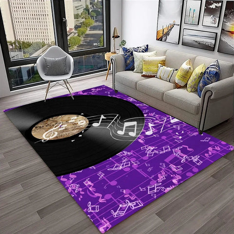 Navak Teppich, 3D-Retro-Vinyl-Schallplatte, Musikkunst, Teppich für Zuhause, Wohnzimmer, Schlafzimmer, Sofa, Fußmatte, Dekoration, Kinderspielbereich, rutschfeste Bodenmatte