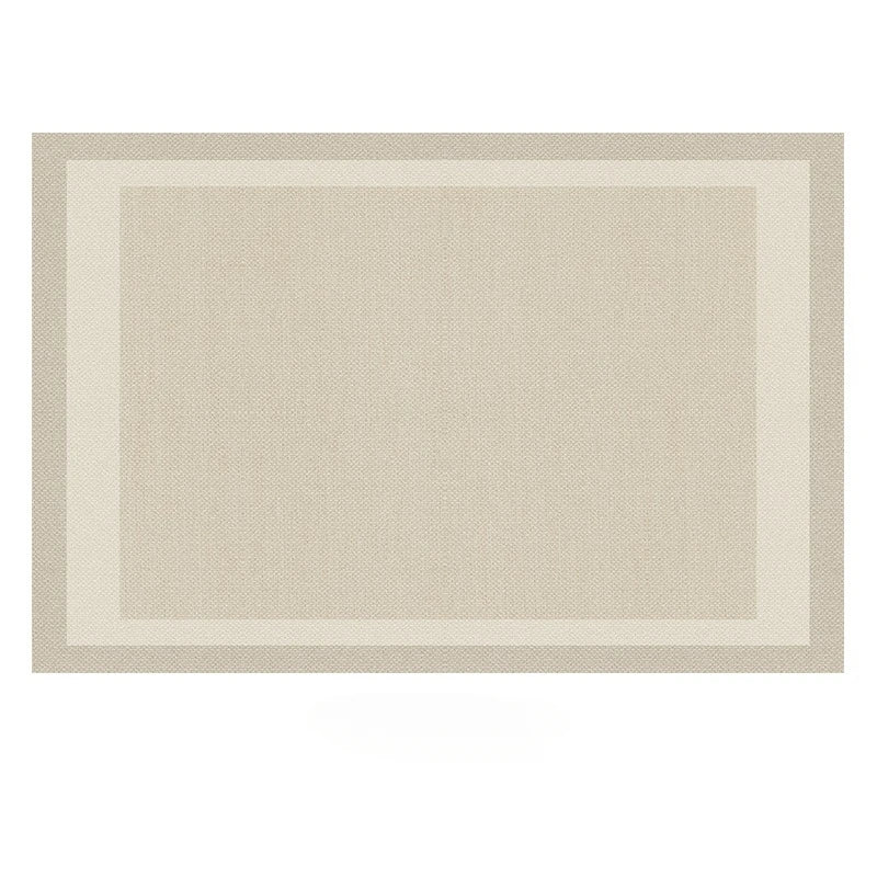 Navak-Teppich, Beige, Hellgrau, Plüschteppich mit elegantem Bordürendesign, weicher, dicker Florteppich für Wohnzimmer, Schlafzimmer, Heimdekoration, großer Teppich