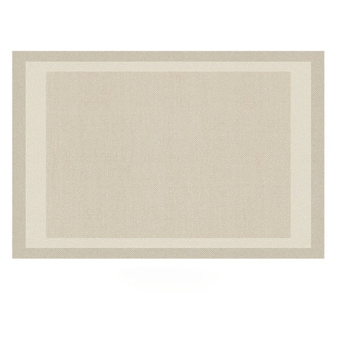 Navak-Teppich, Beige, Hellgrau, Plüschteppich mit elegantem Bordürendesign, weicher, dicker Florteppich für Wohnzimmer, Schlafzimmer, Heimdekoration, großer Teppich