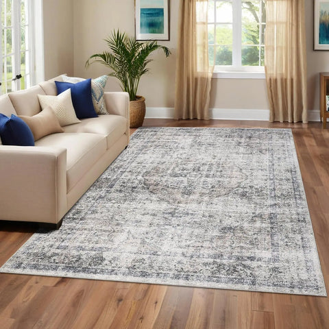 Navak Carpet Washable Area Rug Stain-Resistant Throw Rug Indoor Carpet with Non-Slip Backing Foldable Floor Cover for Living Room, Bedroom