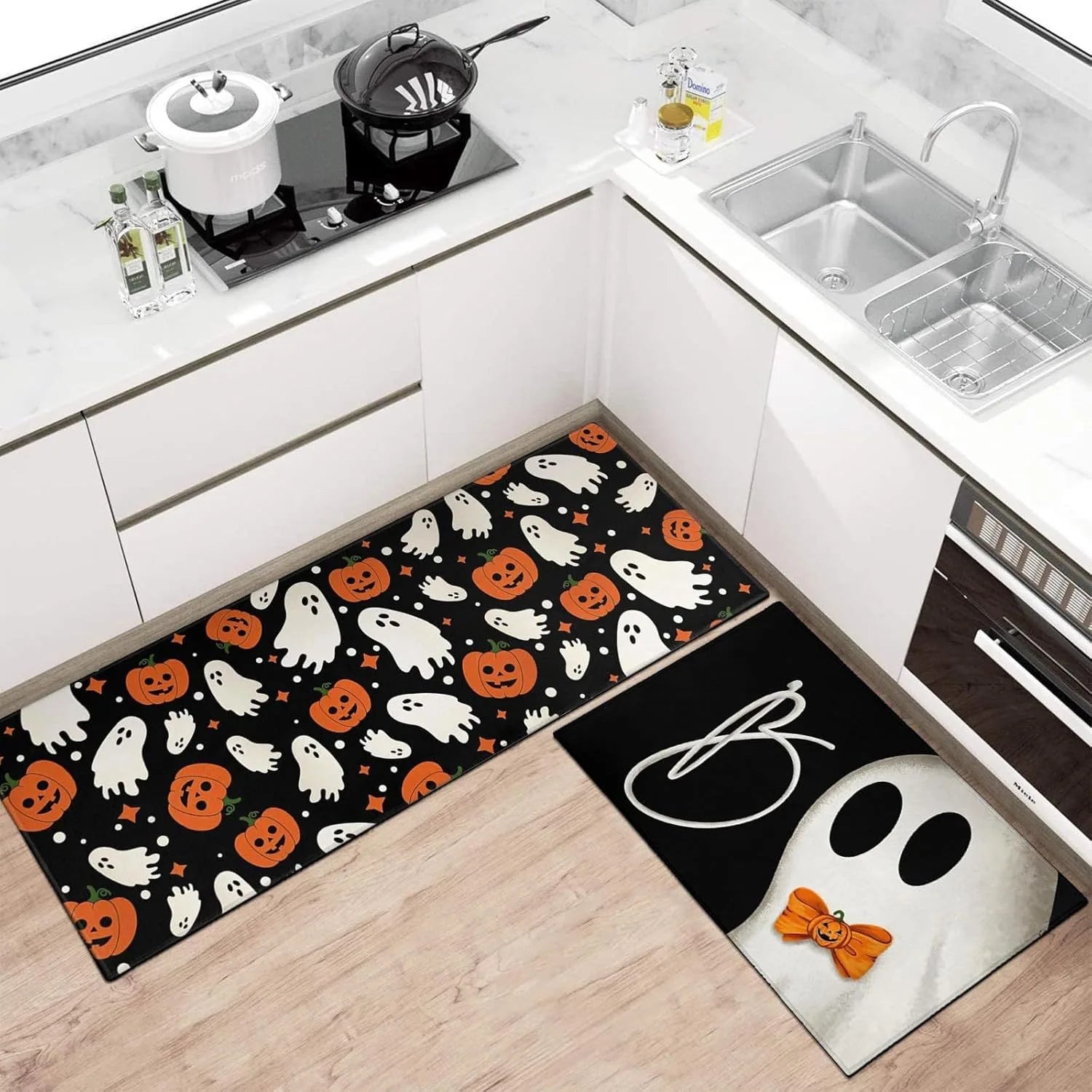 Navak Teppich Halloween Eingangs-Fußmatte Outdoor-Teppich Rutschfester und verschleißfester Teppichläufer Teppiche Rutschfeste Fußmatten für die Heimdekoration 러그