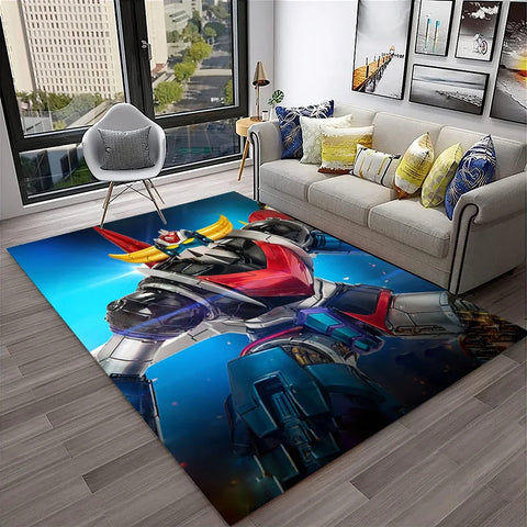 Navak Teppich, 3D-Cartoon-UFO-Roboter Grendizer, Anime-Teppich für Zuhause, Wohnzimmer, Schlafzimmer, Sofa, Fußmatte, Dekor, Kinderbereich, rutschfeste Bodenmatte