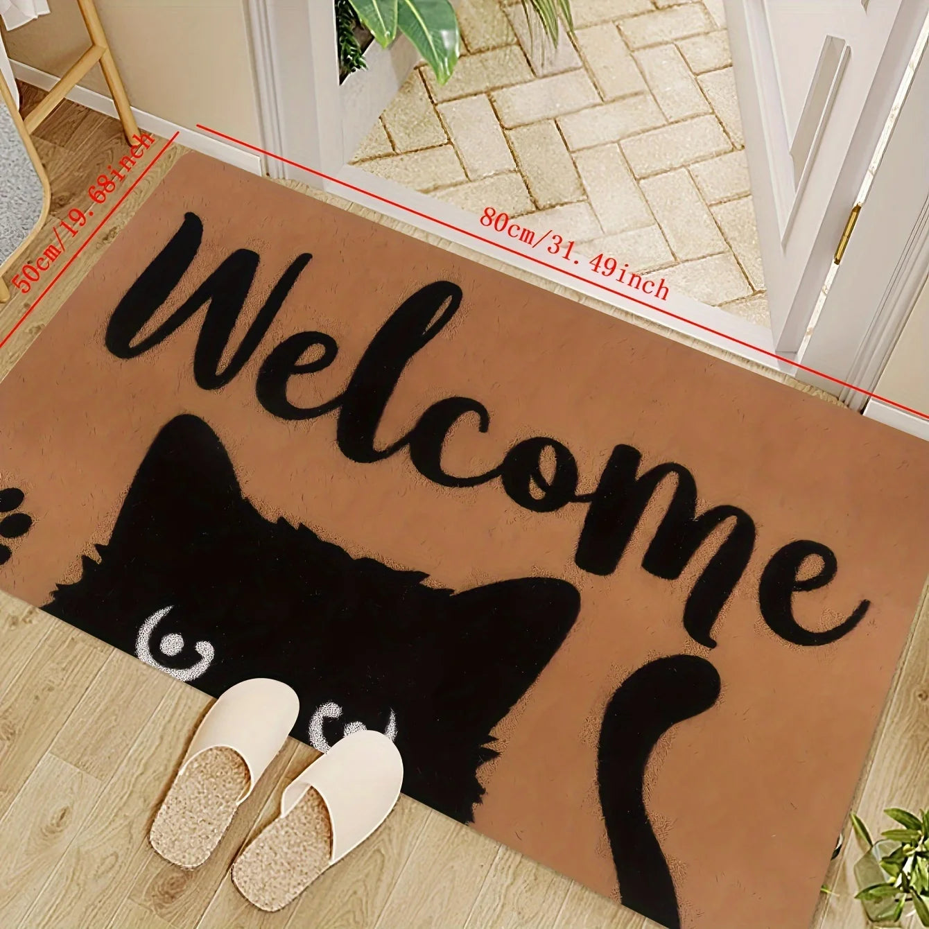 Navak Carpet 1 Packung Katzen-Willkommens-Fußmatten, lustige Katzenmatten für drinnen und draußen, für Eingangsbereich, Veranda, Katzenliebhaber, Frühling/Sommer, Einweihungsgeschenk