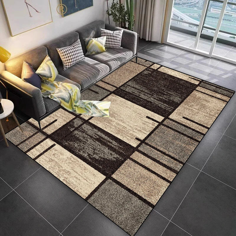 Navak Teppich Gitterdesign Teppich Wohnzimmer Geometrisches Muster Dekoration Sofa Rutschfeste Teppiche 200x300 Lounge Kurze Samt Couchtische Matten