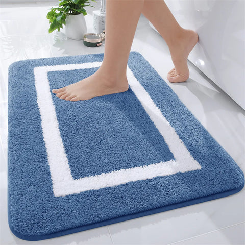 Navak Carpet Olanly Shaggy-Badematte, Mikrofaser, super saugfähig, Badezimmer-Duschvorleger, rutschfest, weiche Duschmatten, Bodenplüschteppich, Fußwaschmatte