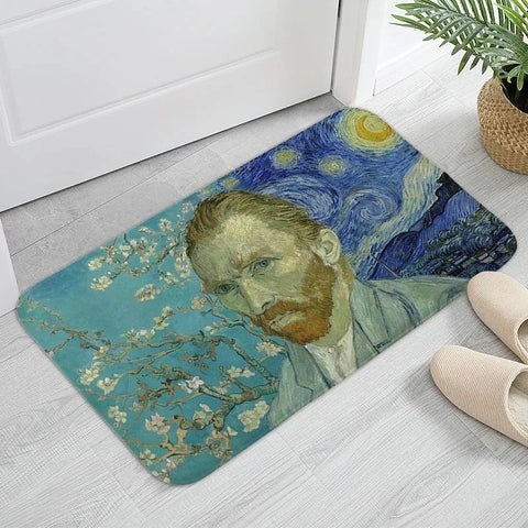 Navak Teppich MINOSO Van Gogh Kunst Fußmatte Ölgemälde Stil Teppich Bodenmatte Willkommensmatte Türmatte Eingang Küche Teppich Outdoor Teppich Anime Teppich