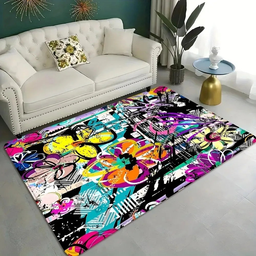 Navak Carpet 1 Stück Küchenteppich mit Hühnermuster, rutschfeste Fußmatten für Zuhause, Pop-Design, Badezimmerteppiche, Badematte, Teppich für Zuhause, Waschbecken, Wäschedekor