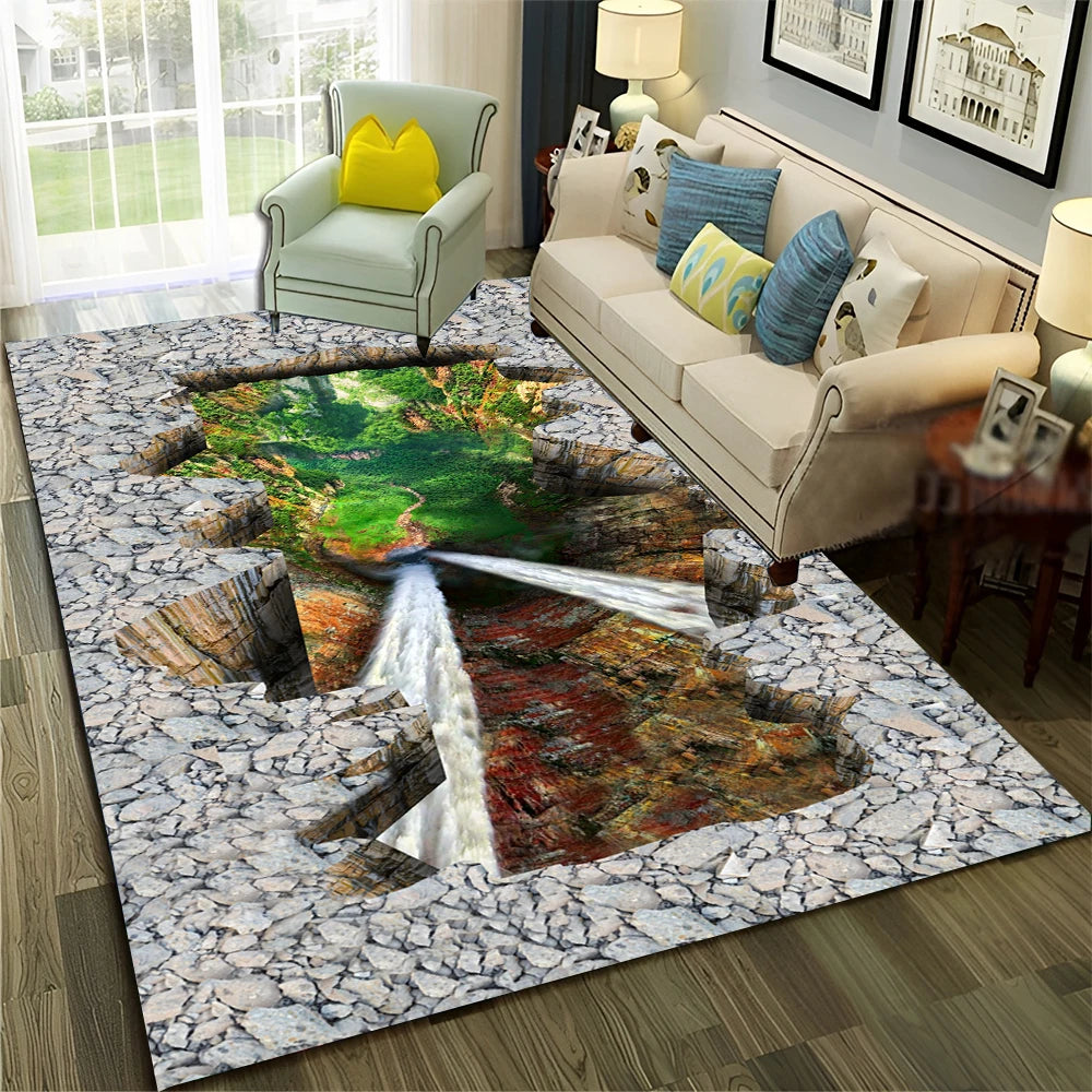 Navak Teppich, 3D-Illusion, Vision, Halluzination, HD-Teppich für Zuhause, Wohnzimmer, Schlafzimmer, Sofa, Fußmatte, Dekor, Kinderbereich, Teppich, rutschfeste Bodenmatte