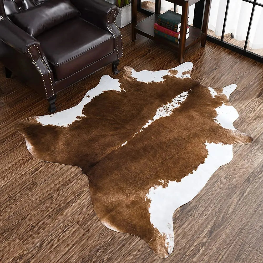 Navak Teppich im amerikanischen Stil mit Tiermuster, Kunstfell-Rindslederteppich, Schlafzimmerteppich, Zimmerteppich für Wohnzimmerteppiche, Hausdekoration, Fußmatten
